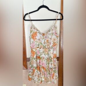 Blu Pepper Floral Mini Dress - Adjustable Spaghetti Straps